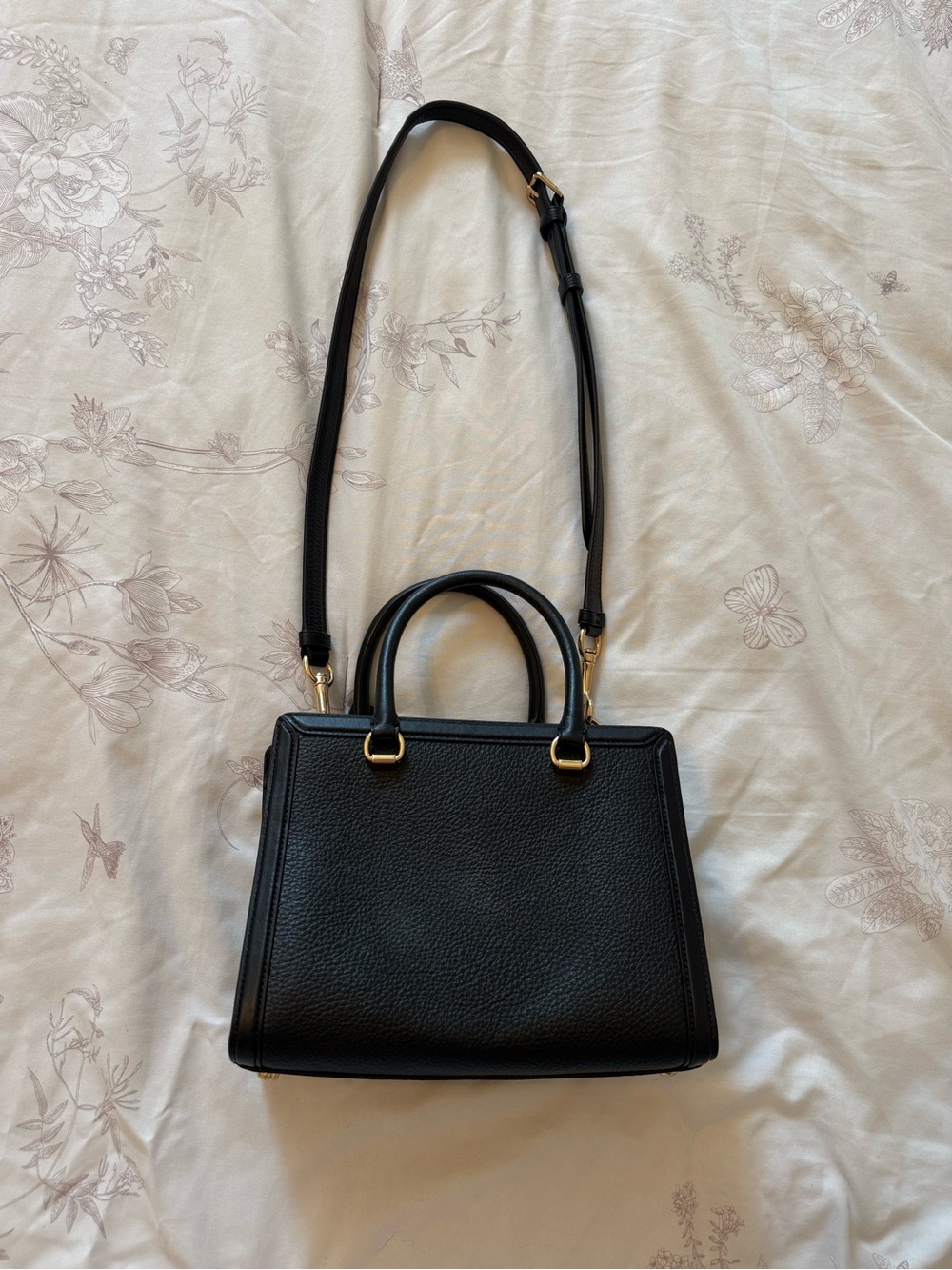 COACH | Grace Carryall Black Pebbled Leather Top-Handle Shoulder Bag - Picture 3 of 9